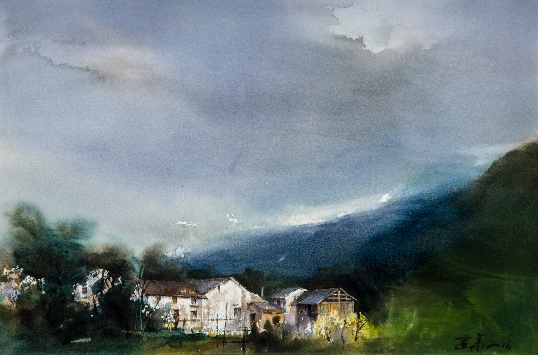 左建华《雨季 · 晚风》 42cm×51cm_看图王.png