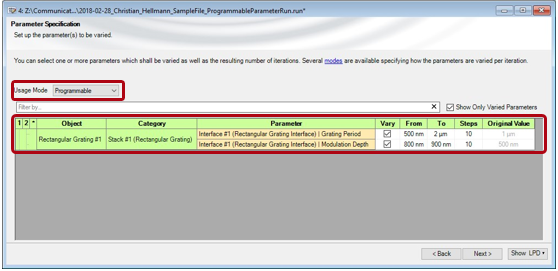VirtualLab Fusion 參數(shù)運(yùn)行的可編程模式的應(yīng)用的圖3