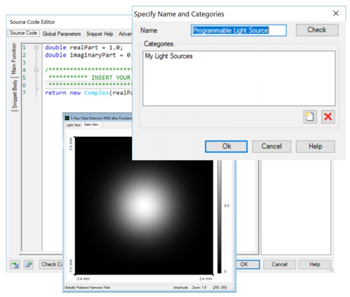 如何在VirtualLab Fusion中使用可编程光源及示例（高斯光束）的图5