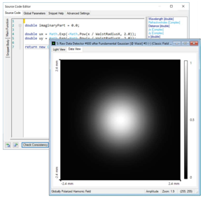 如何在VirtualLab Fusion中使用可编程光源及示例（高斯光束）的图1