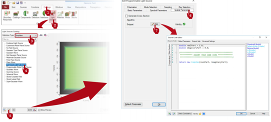 如何在VirtualLab Fusion中使用可编程光源及示例（高斯光束）的图2