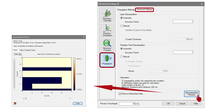 使用界面配置光栅结构的图17
