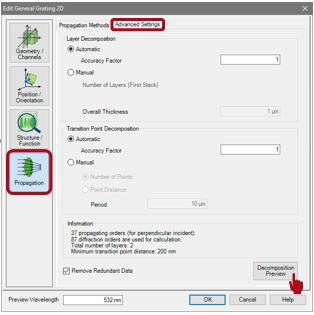 使用界面配置光栅结构的图13