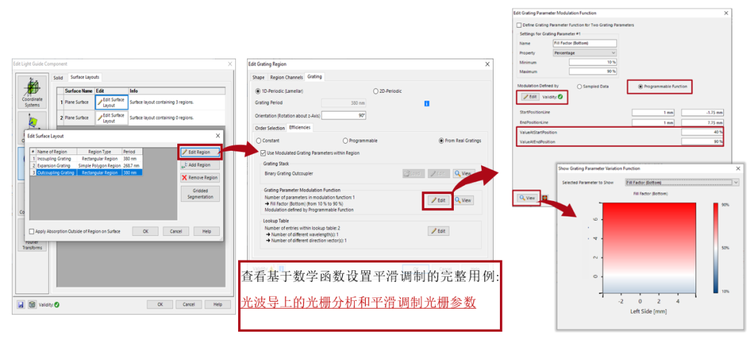 VirtualLab：具有連續調制光柵區域的光波導化的圖14