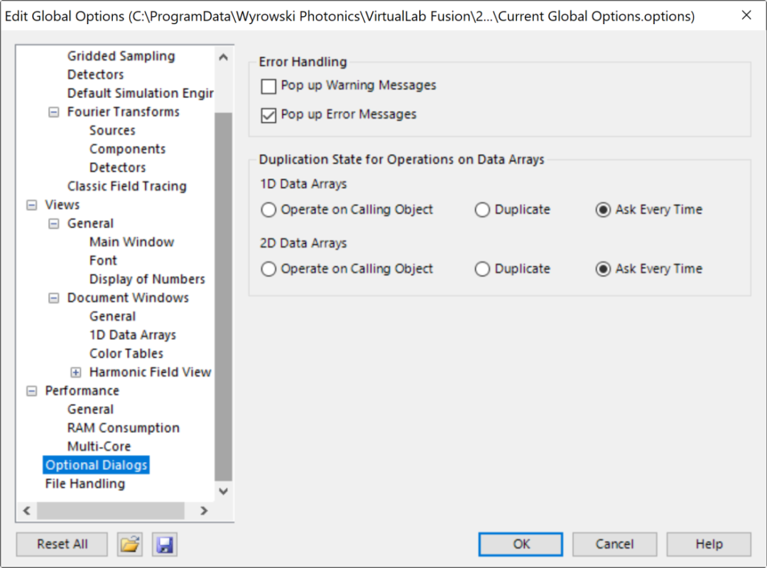 VirtualLab Fusion全局選項中的性能設(shè)置的圖7