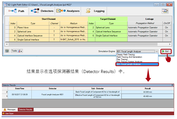 VirtualLab Fusion使用焦距分析器的圖6