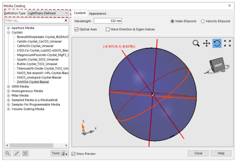 VirtualLab Fusion中的光学各向异性介质的图5