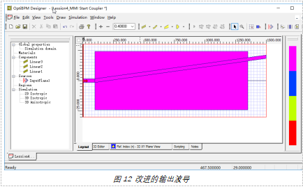 OptiBPM教程4：創(chuàng)建一個(gè)多模干涉星型耦合器的圖13