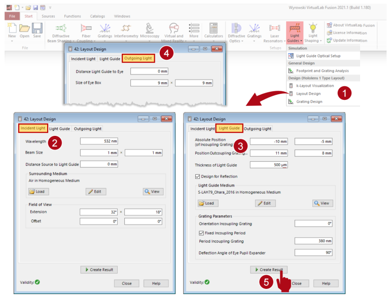 VirtualLab：带有光波导组件的“HoloLens1”型布局建模的图4