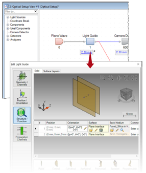VirtualLab Fusion表面和光柵區域的通道配置的圖3