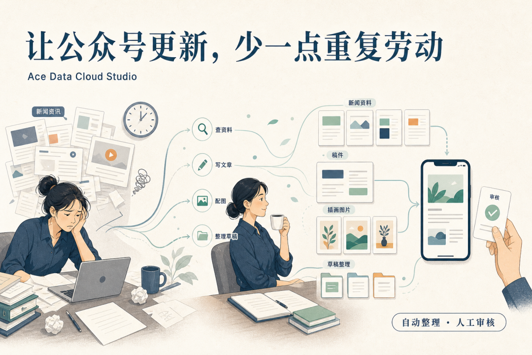 让公众号更新，少一点重复劳动：AI 生成的概念插画