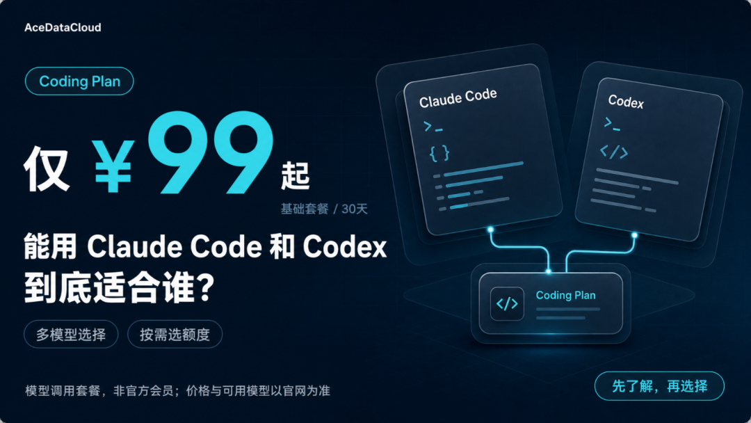 仅¥99 起，能用Claude Code 和 Codex的Coding Plan到底适合谁？