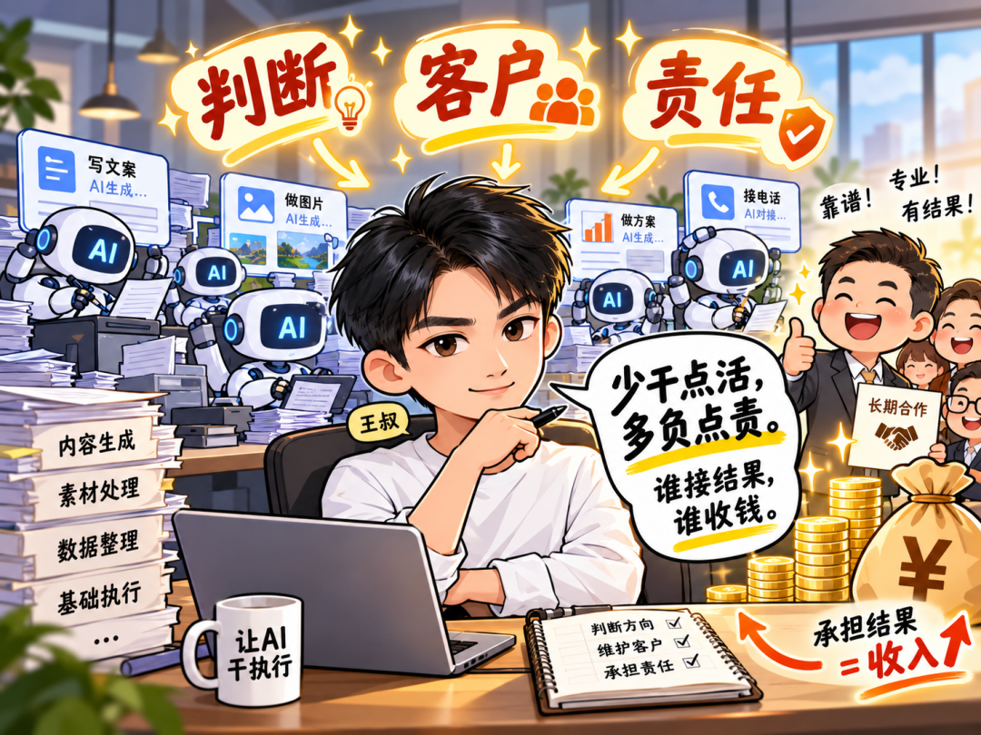 AI时代普通人赚钱新思路：抓住责任差与判断力，别把自己练成廉价劳动力
