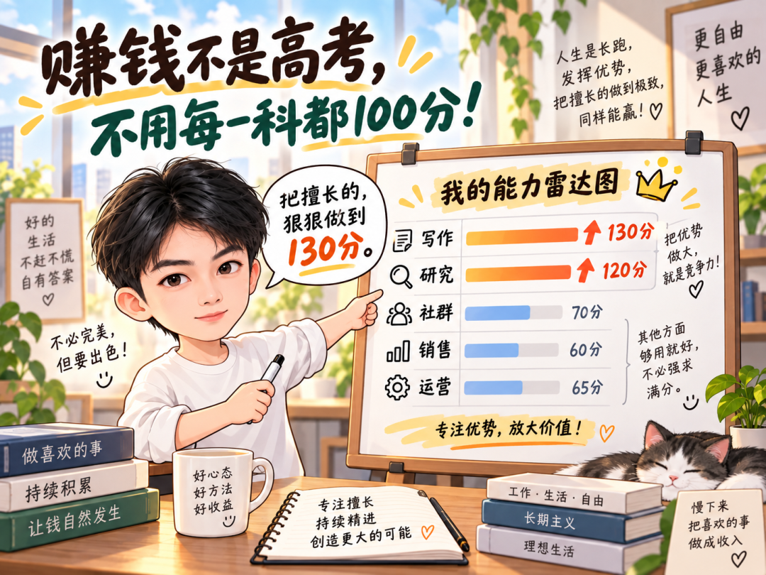 不想逼自己也能赚钱 找到适合性格的轻资产项目与长期做法