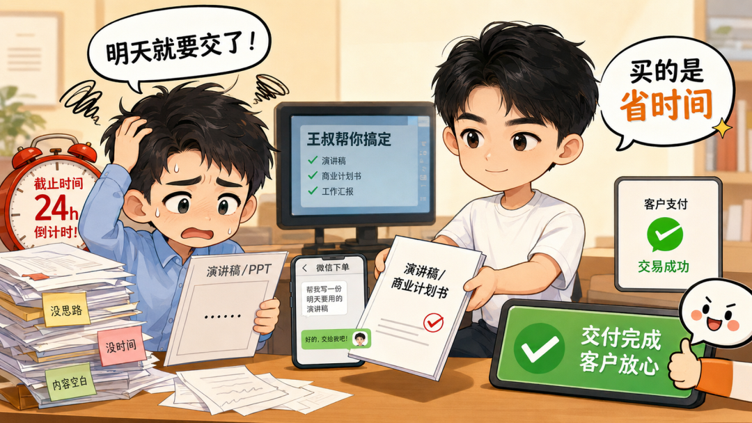 闲鱼代写商业计划书演讲稿兼职，AI辅助副业月入过万