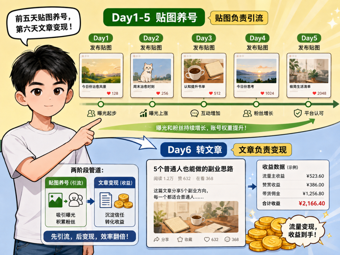 公众号贴图养号赚钱玩法 从零起步30天收益7000元