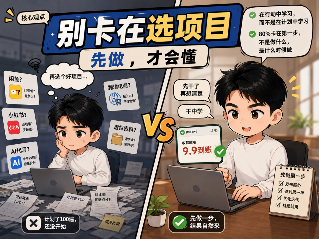 副业月入过千的两种起步方式 先收钱或跟对人干中学