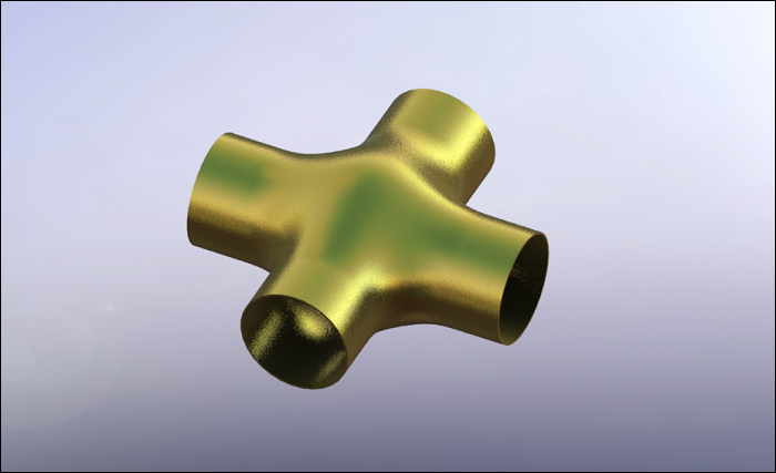 SolidWorks创建四通管,能否成功在于草绘的细节!的图1