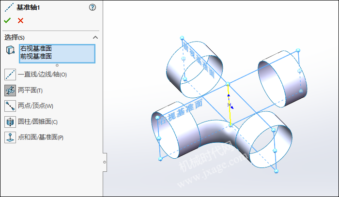 SolidWorks创建四通管,能否成功在于草绘的细节!的图10