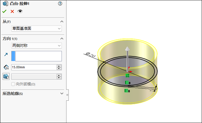 拉伸技巧!SolidWorks建模并渲染一个可变镂空环的图3