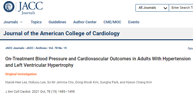 Jacc 高血压伴左心室肥大 血压降至130 80 Mmhg以下更妥当 全网搜