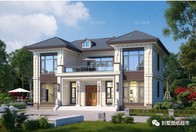 新中式二层别墅二 层:屋顶花园,多功能休闲厅一 层:门厅,客厅,卧室(附