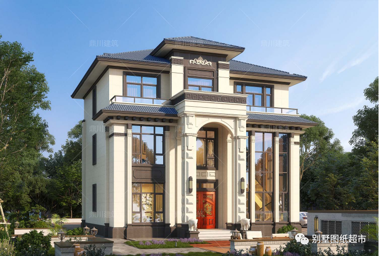 21款新中式三层别墅精美大气户型实用特别适合建在农村建