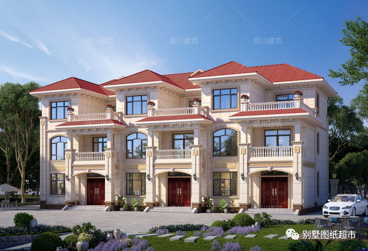 15套兄弟双拼别墅外观对称大气布局实用节约建房成本更气派