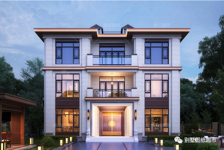 13套新中式三层别墅经典大气配色造型典雅精致适合国人居住