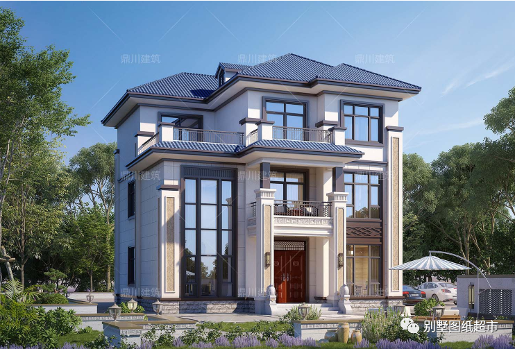 13套新中式三层别墅经典大气配色造型典雅精致适合国人居住
