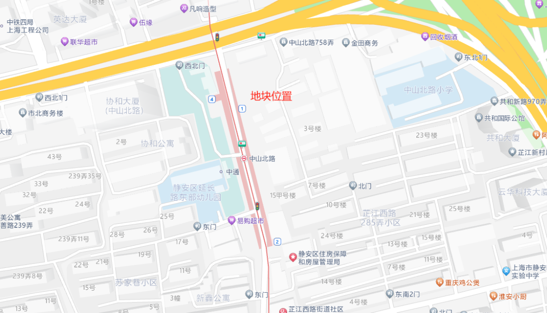 5从照片中可以看出,地块北侧紧邻内环高架,目前正在拆迁.