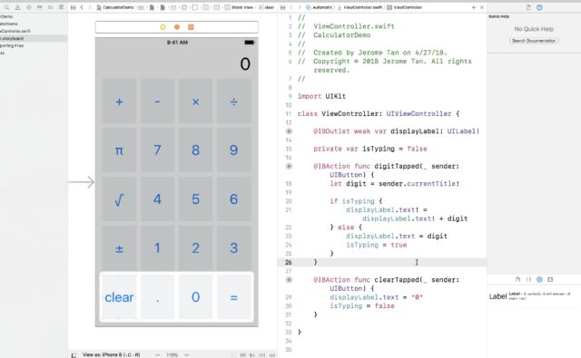计算器的开发界面