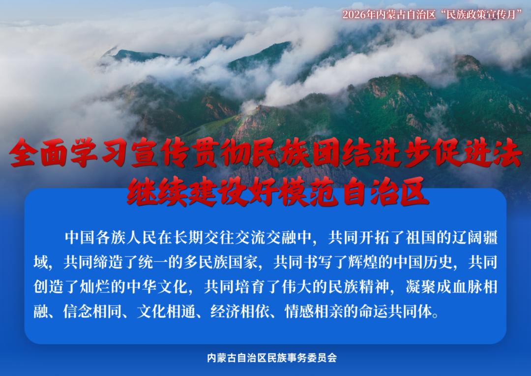 民族政策宣传月 | 2026年内蒙古“民族政策宣传月”海报来了 ！ 第1张