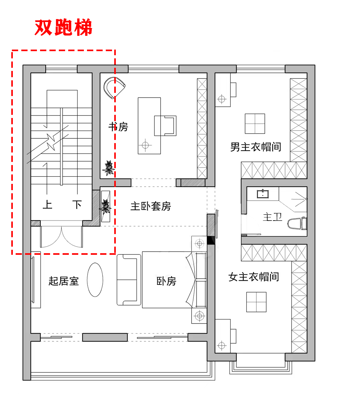 楼梯各层平面图图片