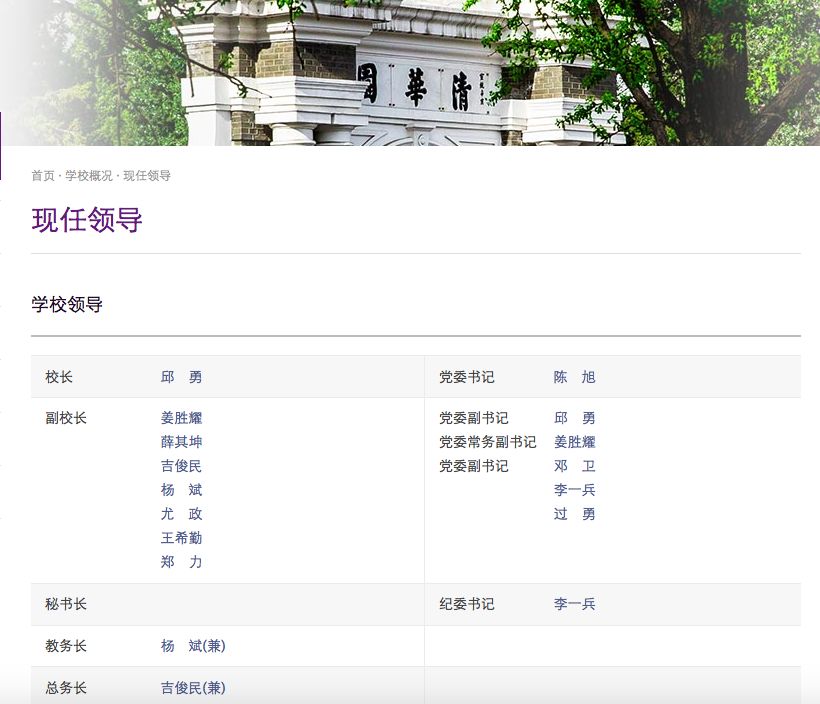 清华高层集中调整:王希勤任清华大学常务副校长