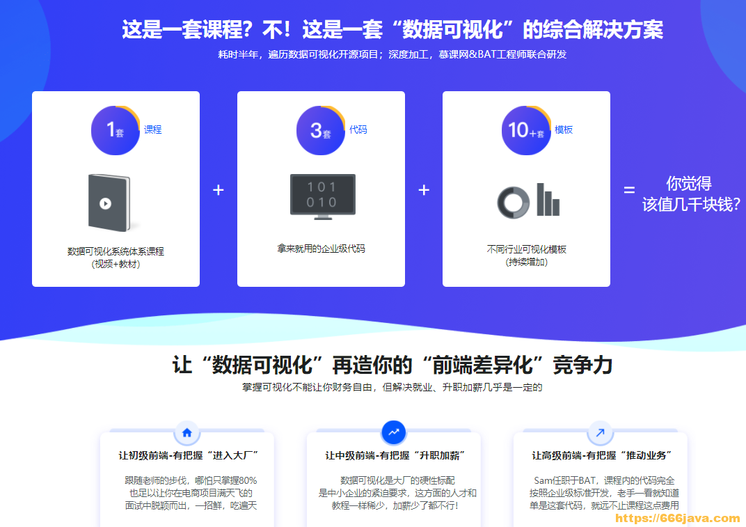 前端课程推荐和分享|零基础入门|体系课-数据可视化入门到精通-打造前端差异化竞争力
