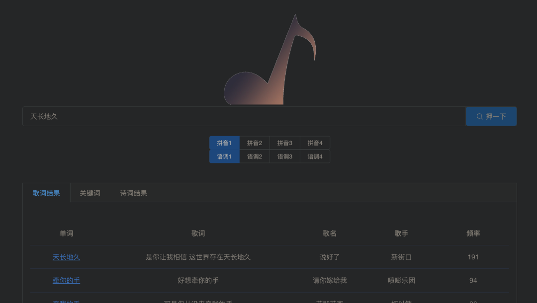 在线押韵创作神器