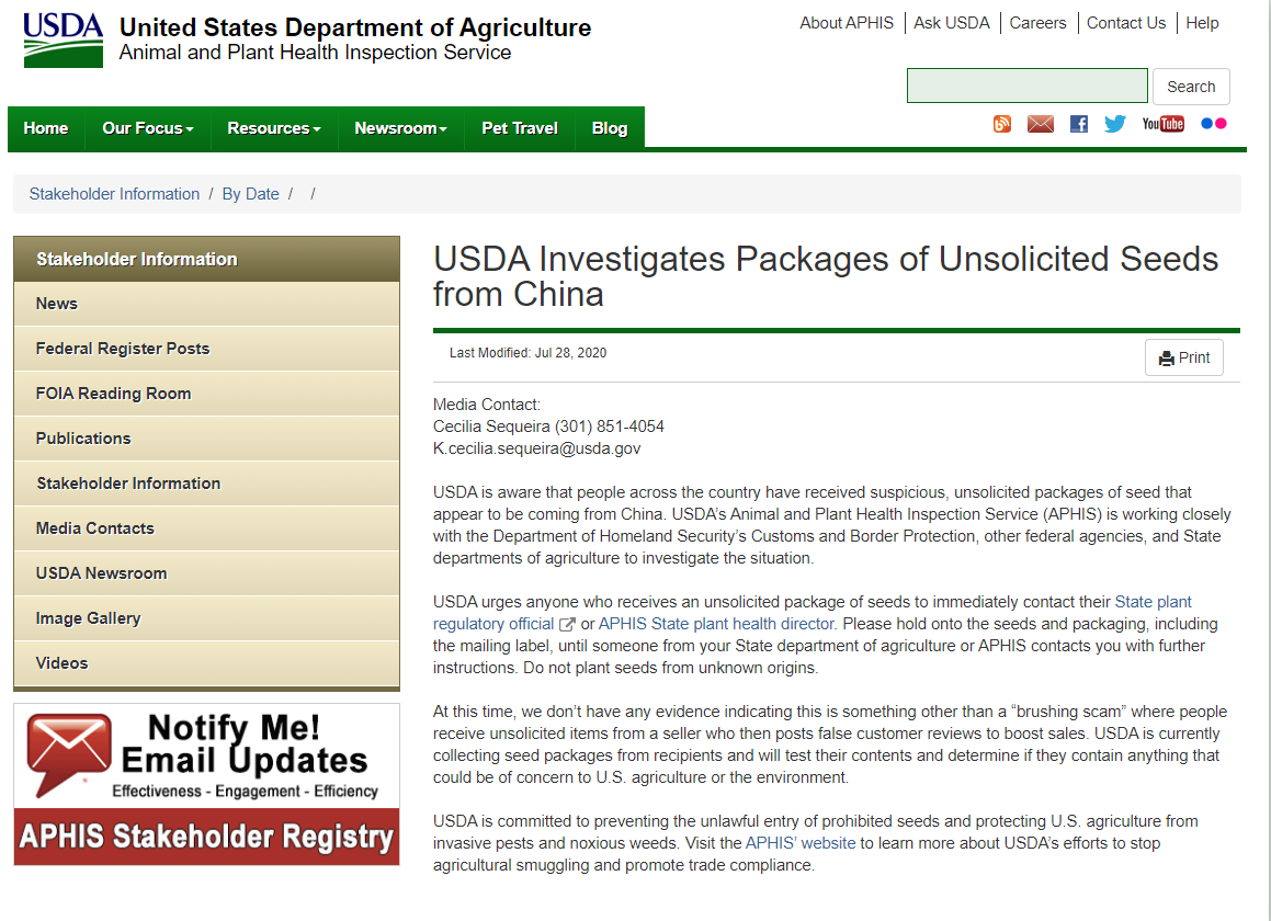 跨境电商 | 美国27个州的居民收到神秘种子包裹，竟是中国卖家在刷单！