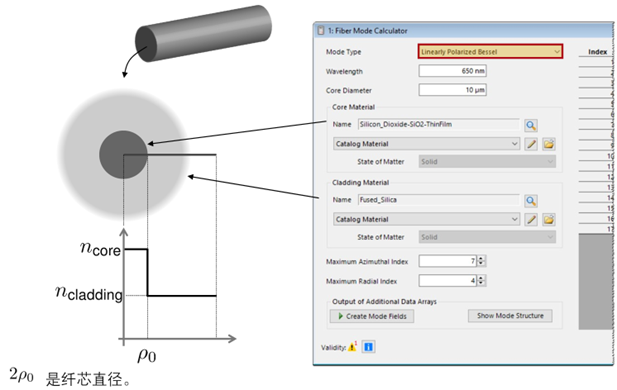 VirtualLab Fusion应用：LP光纤模式计算器的图2