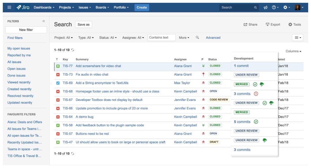 Jira Issue Navigator默认视图
