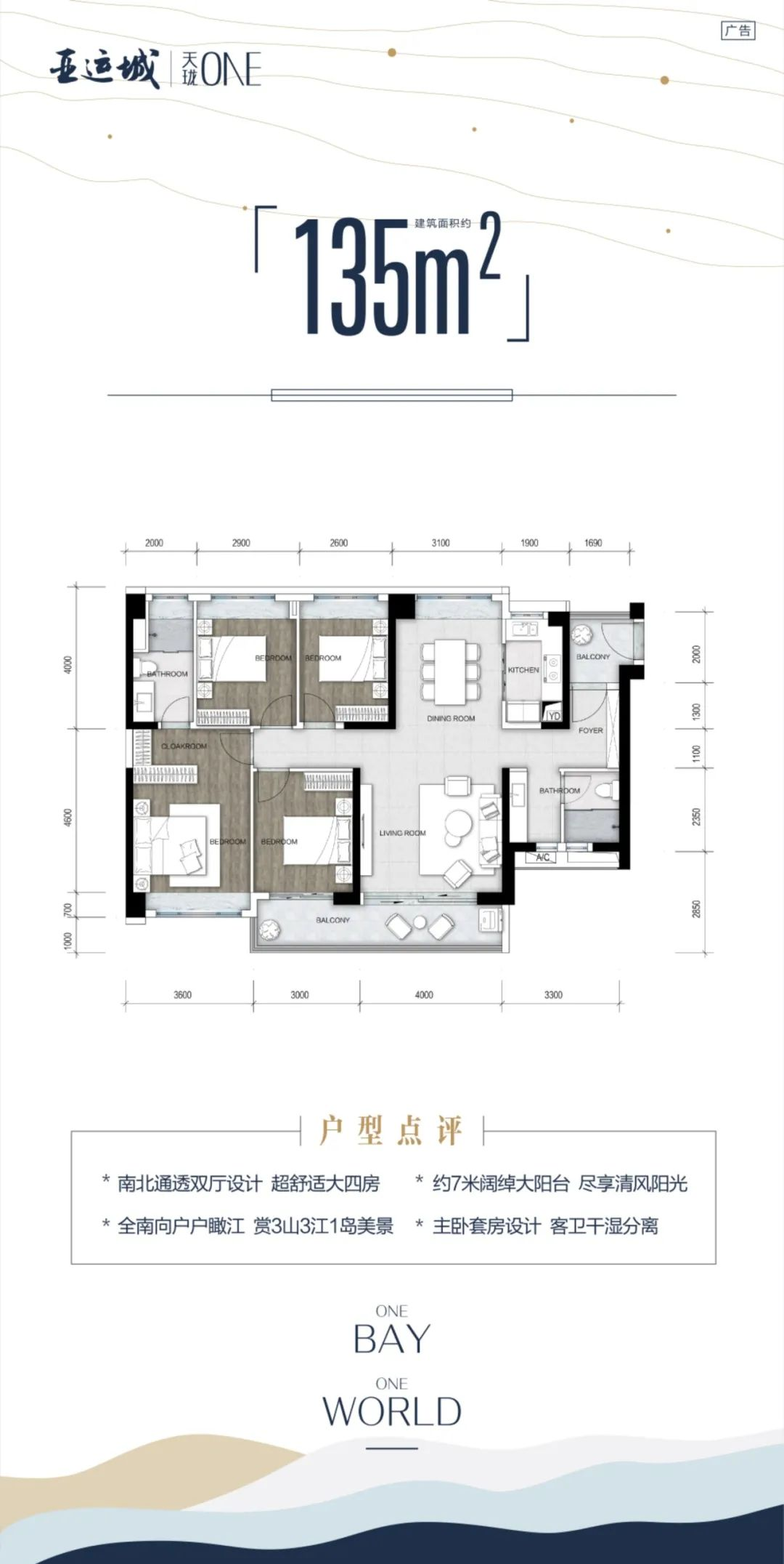 番禺【亚运城天珑ONE】88-162江景精装美宅，88方总价230万！