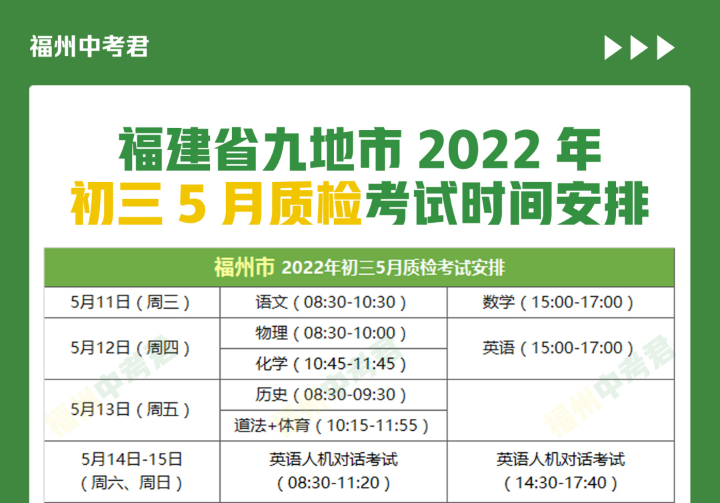 2023福州中考全年大事记