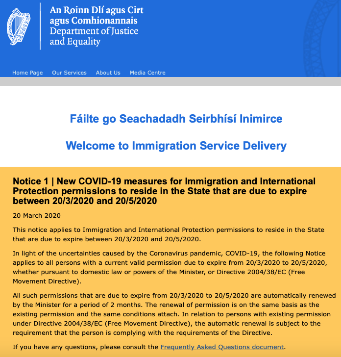 疫情期间爱尔兰移民申请进行如何？移民局都安排好啦！
