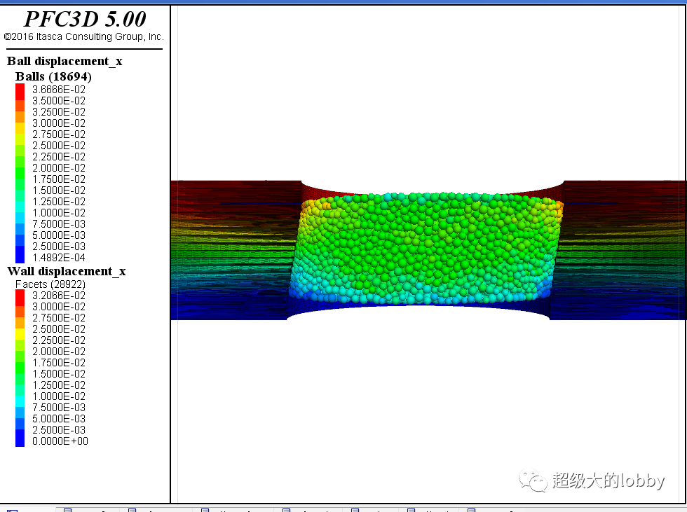 PFC模拟三维单剪实验的图9