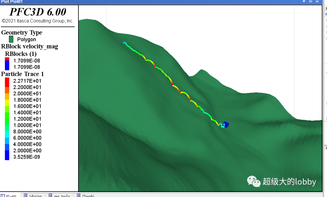【PFC6.0】三维真实边坡落石轨迹追踪的图9