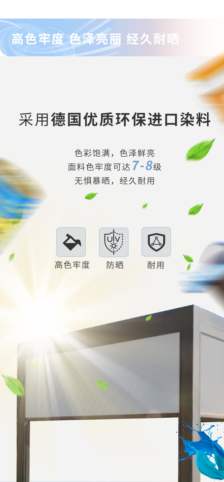 西大门软装|防风卷帘专用玻纤阳光面料，优异性能撑起遮阳防护伞！