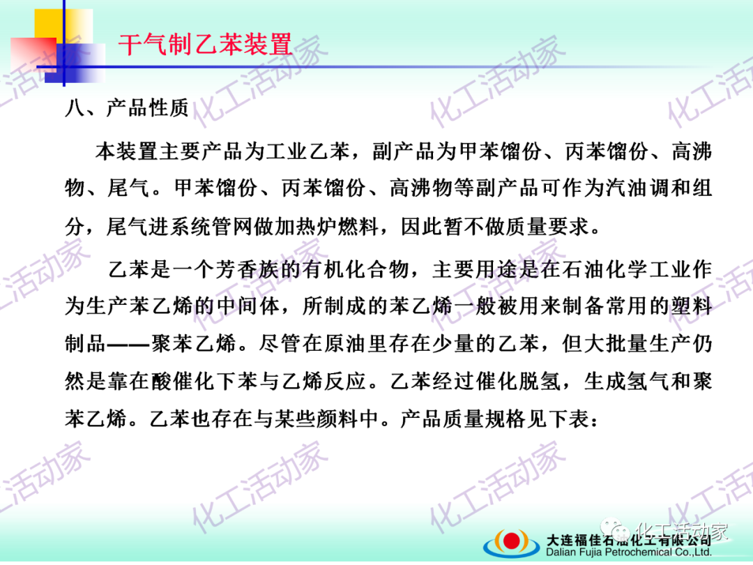 大連福佳PPT│干氣制乙苯裝置技術及操作培訓的圖37