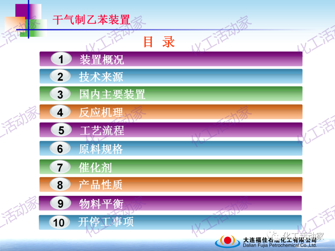 大連福佳PPT│干氣制乙苯裝置技術及操作培訓的圖2