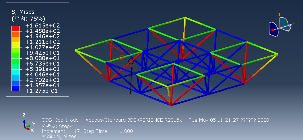 Abaqus | 三维刚架与桁架模型分析的图17