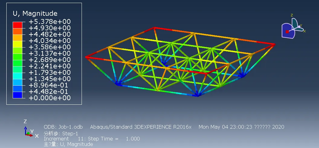 Abaqus | 三维刚架与桁架模型分析的图14